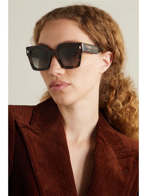 fendi tortoiseshell square sunglasses|FENDI EYEWEAR Square.